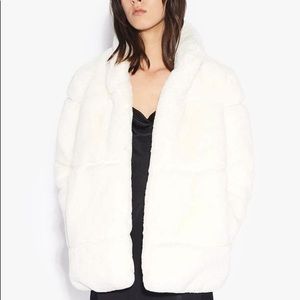 APPARIS - Faux Fur Coat in Ivory